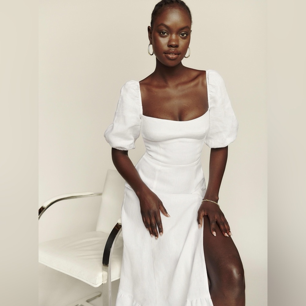 Reformation Belgium White Linen Dress